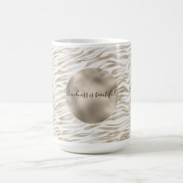 Zen Cream White Cocoa Brown Zebra tryck Kaffemugg