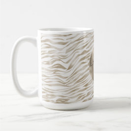 Zen Cream White Cocoa Brown Zebra tryck Kaffemugg