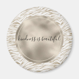 Zen Cream White Cocoa Brown Zebra tryck Magnet