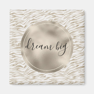 Zen Cream White Cocoa Brown Zebra tryck Magnet
