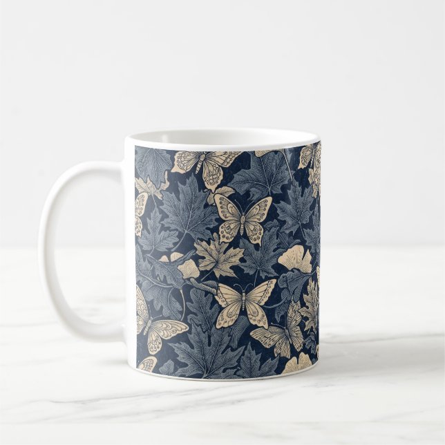 Zen cup- Autumn Leaf and Butterfly Illusion Kaffemugg (Vänster)