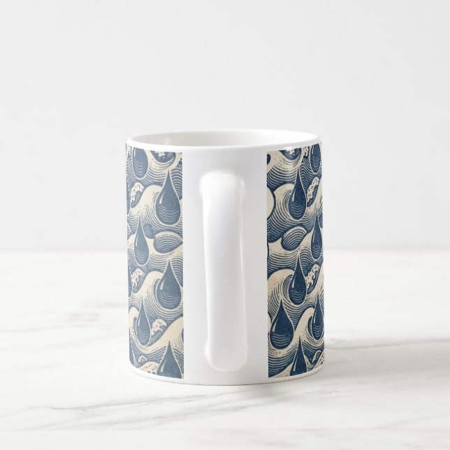 Zen cup- Droplet and Wave Illusion Art Kaffemugg (Handtag)