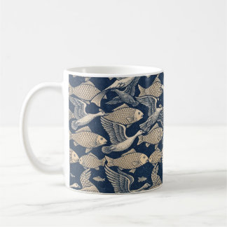 Zen Cup: Optical Illusion Art of Birds and Fish Kaffemugg