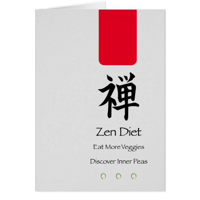 Zen Diet Eat More Veggies-Lodrät Card Hälsningskort (Framsidan)