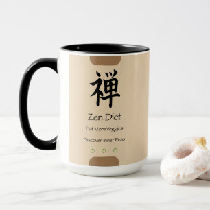 Zen Diet Eat More Veggies Tan BG Mugg