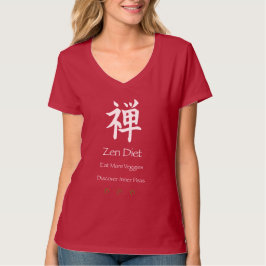 Zen Diet Eat More Veggies White Text T Shirt