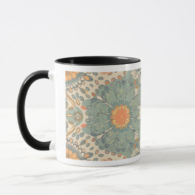 Zen Doodle Mugg - Calming Abstrakt Mandala Design (Vänster)