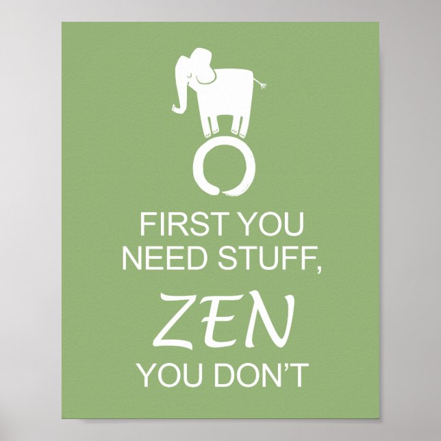Zen Elephant Enso Simplify Poster (Framsidan)