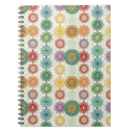 Zen Energisymbol Mandala Design Mönster Konst Anteckningsbok