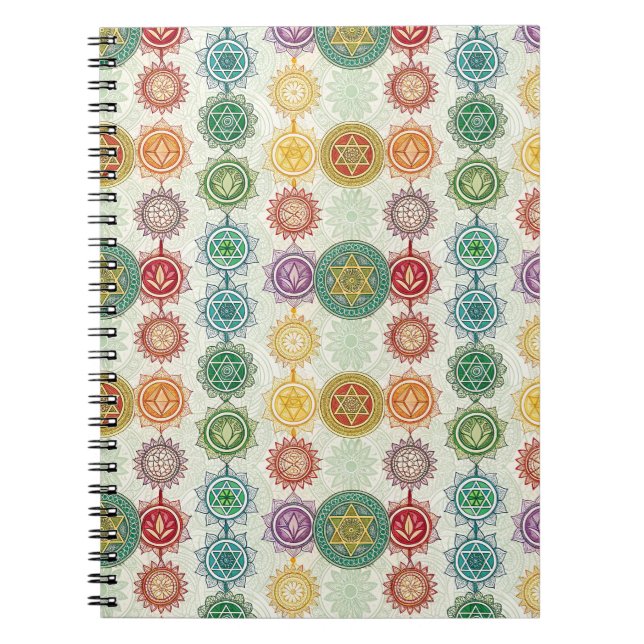 Zen Energisymbol Mandala Design Mönster Konst Anteckningsbok (Framsidan)