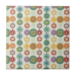 Zen Energisymbol Mandala Design Mönster Konst Kakelplatta