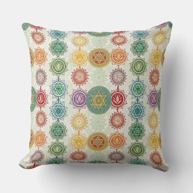 Zen Energisymbol Mandala Design Mönster Konst Kudde (Framsida)