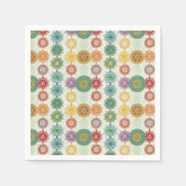 Zen Energisymbol Mandala Design Mönster Konst Pappersservett