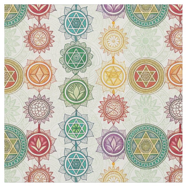 Zen Energisymbol Mandala Design Mönster Konst Tyg (Närbild)