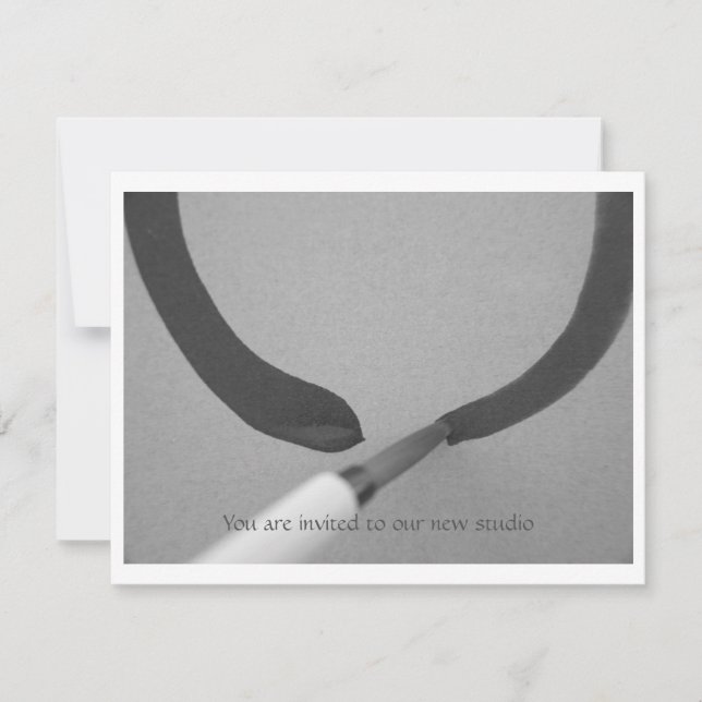Zen Enso Calligraphy Push Inbjudningar (Framsida)
