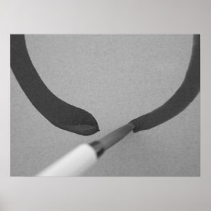 Zen Enso Calligraphy Push Poster