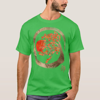 Zen Enso Circle and Golden Sakura Tree T Shirt