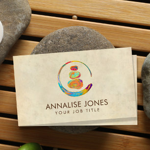 Zen Enso Circle och Zen stones - Flytande marmor Visitkort