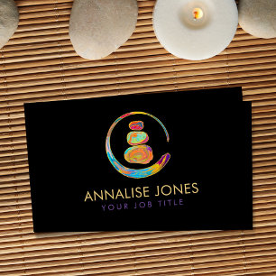 Zen Enso Circle och Zen stones - Marble och Guld Visitkort