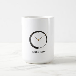 Zen Enso Cirkel - Minimalistisk Broderad Wabi-Sabi Kaffemugg