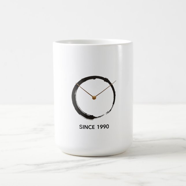 Zen Enso Cirkel - Minimalistisk Broderad Wabi-Sabi Kaffemugg (Center)