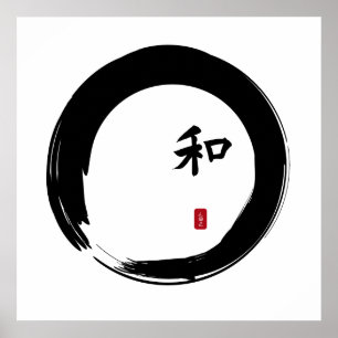 Zen Enso med Harmony-symbol Poster