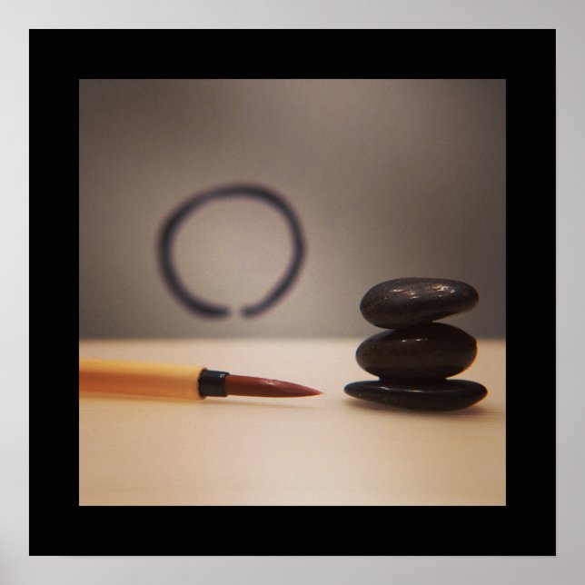 Zen Enso och Calligraphy Brush Poster (Framsidan)