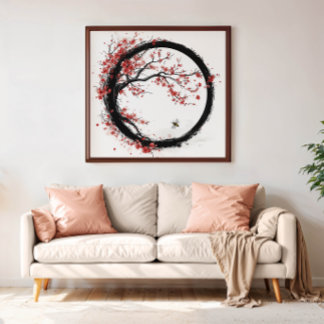 Zen Enso & Sakura - Art of Balance and Tranquibili Canvastryck