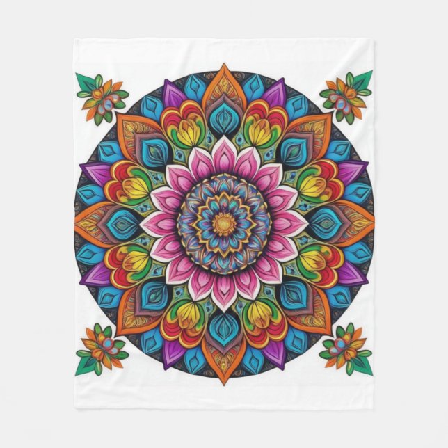 Zen Essens: Mandala Meditationsfilt Fleecefilt (Framsidan)