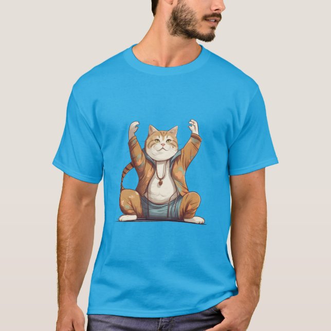 Zen Feline Elegance T-Shirt (Framsida)