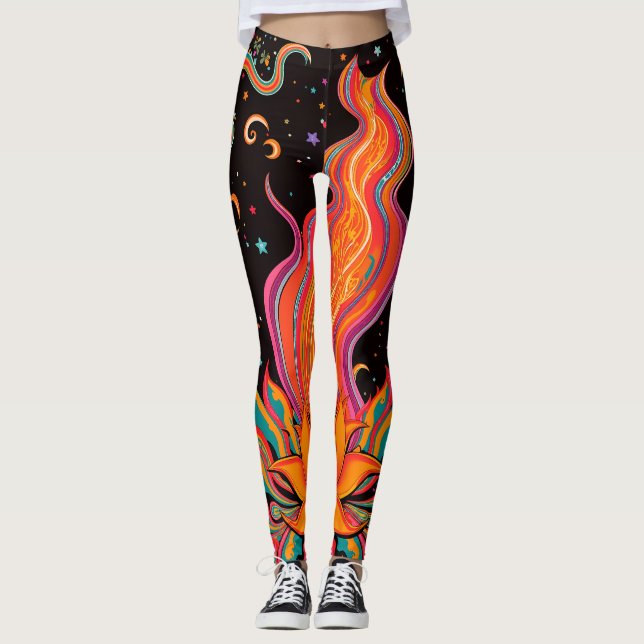 Zen Flame Flower Leggings (Framsida)