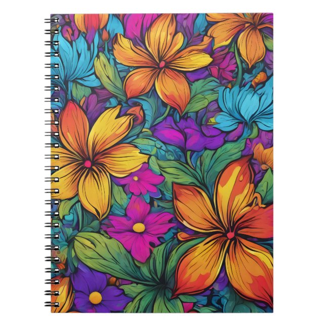 "Zen Flowers" Art Spiral Notebook Anteckningsbok (Framsidan)