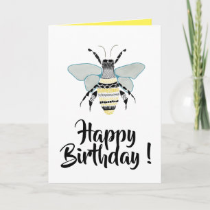 Zen-födelsedagskort för humlor kort