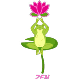 Zen Frog och Lotus Flower T Shirt