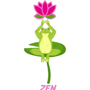 Zen Frog och Lotus Flower T Shirt