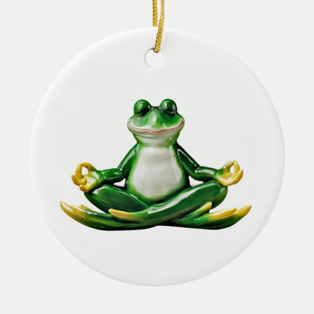Zen Frog, Zen Frog Julprydnad, Zen Frog Julgransprydnad Keramik (Framsidan)