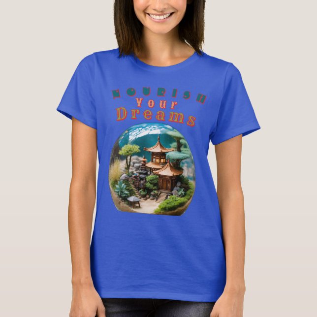 Zen Garden Sphere with Dwarf - Nourish Your Dream T Shirt (Framsida)