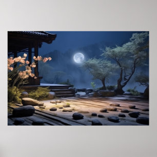 Zen Garden Tranquil fredliga natur Poster