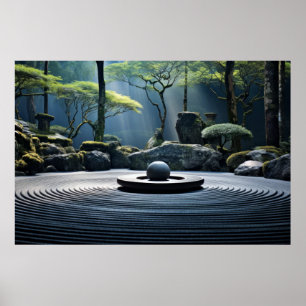 Zen Garden Tranquil fredliga natur Poster