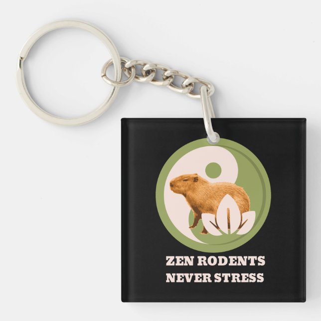 Zen Gnagare Stressar Aldrig Capybara Humor (Framsidan)
