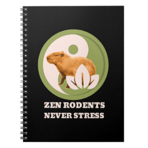 Zen Gnagare Stressar Aldrig Capybara Humor Anteckningsbok