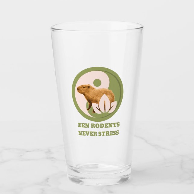 Zen Gnagare Stressar Aldrig Capybara Humor Glaskopp (Framsida)