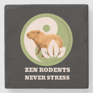 Zen Gnagare Stressar Aldrig Capybara Humor Stenunderlägg