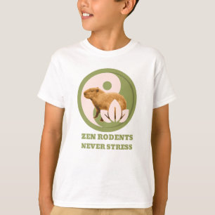 Zen Gnagare Stressar Aldrig Capybara Humor T Shirt