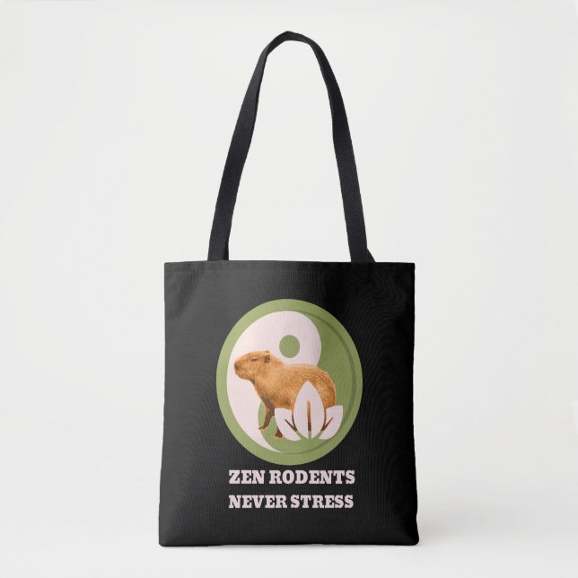 Zen Gnagare Stresser Aldrig Capybara Humor Tygkasse (Framsida)