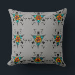 Zen Grey Geometry" Kudde<br><div class="desc">Elegant and modern seamless mandala pattern featuring vibrant orange and yellow accents on a sophisticated slate gray background. A high-quality design perfect for contemporary home decor and professional styling."</div>