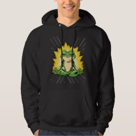 Zen Groda Meditation Super Saiyan Glöd Konst Hoodie