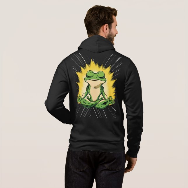 Zen Groda Meditation Super Saiyan Glöd Konst T Shirt (Hel baksida)