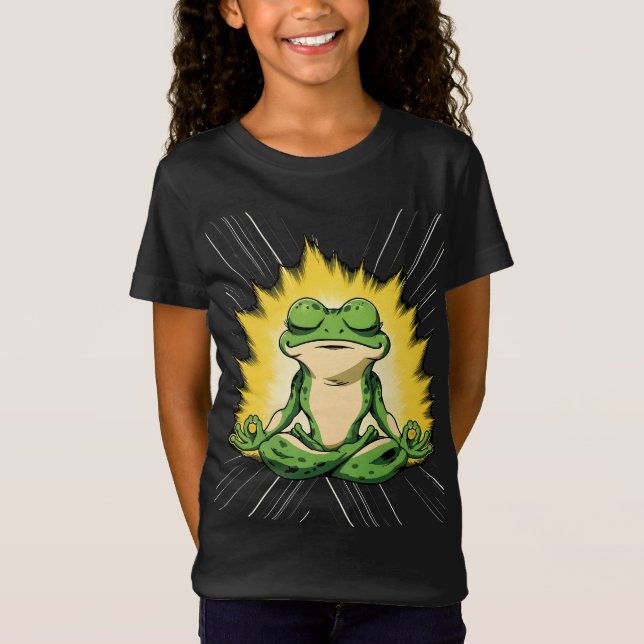 Zen Groda Meditation Super Saiyan Glöd Konst T Shirt (Framsida)