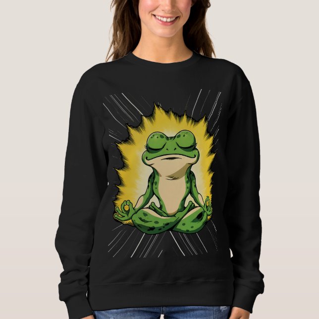 Zen Groda Meditation Super Saiyan Glöd Konst T Shirt (Framsida)